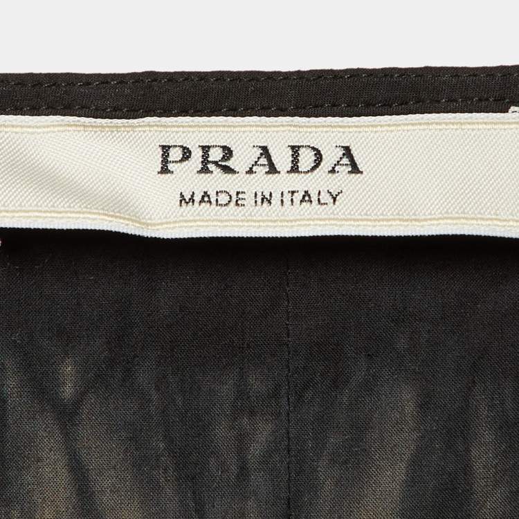 مملوكة مسبقًا Prada Brown /Black Tie Dye Cotton Shirt M