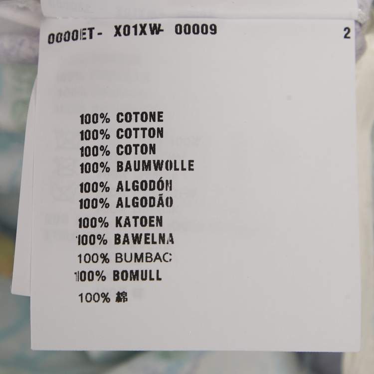 Pre Owned Prada Multicolour Floral Print Cotton Asymmetric Midi Dress M