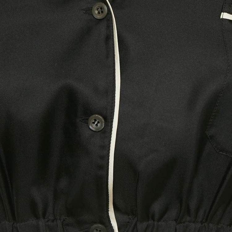 Pre Owned قميص برادا حرير أسود كروب مقاس صغير (سمول)