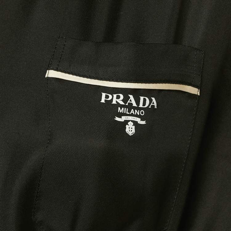 Pre Owned قميص برادا حرير أسود كروب مقاس صغير (سمول)