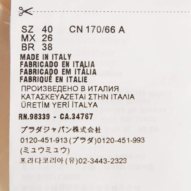 Pre Owned Prada Cream Satin Mini Skirt S