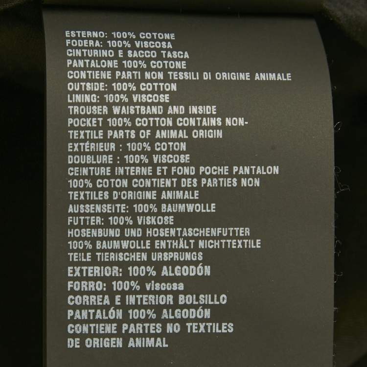 Pre Owned Prada Black Cotton Staight Leg Pants M