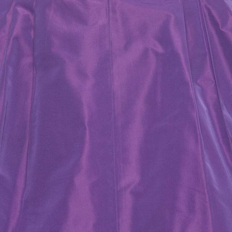 Pre Owned Miu Miu Purple Taffeta Pleated Mini Skirt S