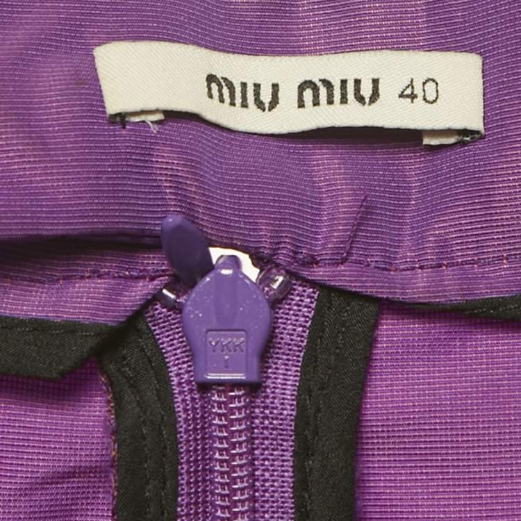 Pre Owned Miu Miu Purple Taffeta Pleated Mini Skirt S