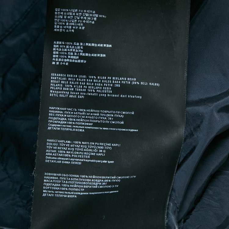 Pre Owned Prada Navy Blue Nylon Down Jacket M