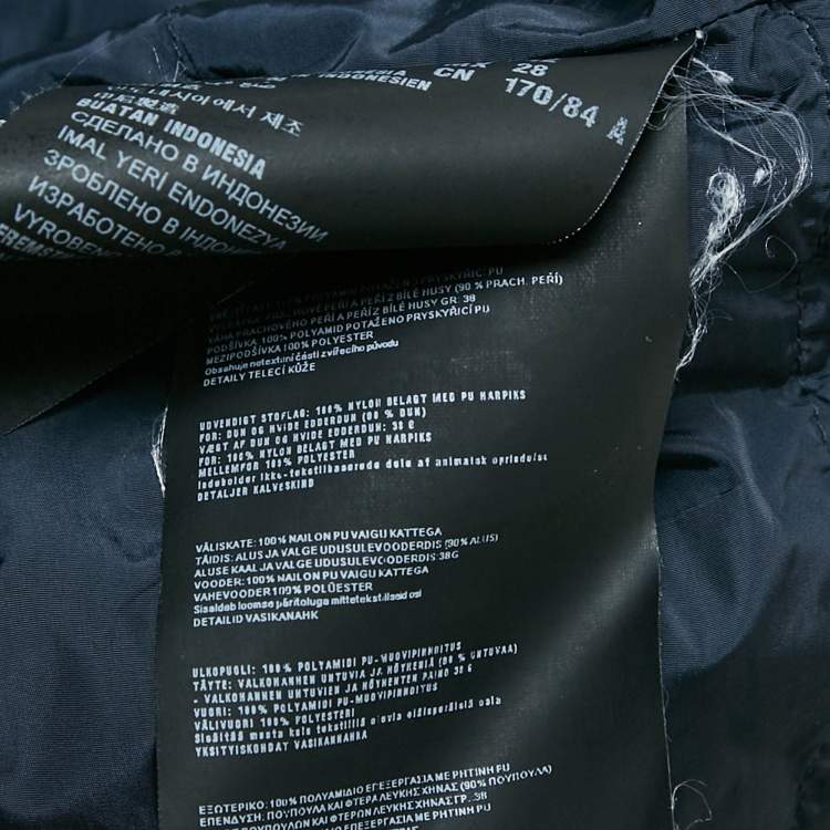 Pre Owned Prada Navy Blue Nylon Down Jacket M