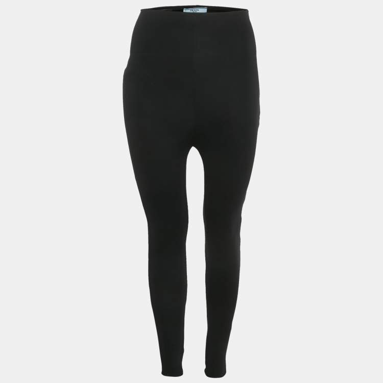 Pre Owned Prada Black Jersey High Rise Leggings XS