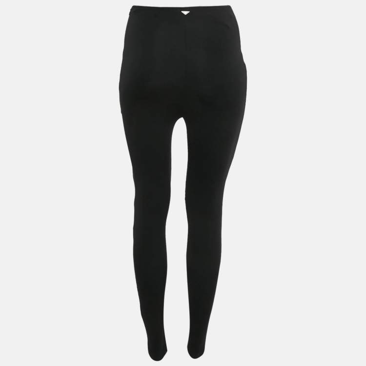 Pre Owned Prada Black Jersey High Rise Leggings XS