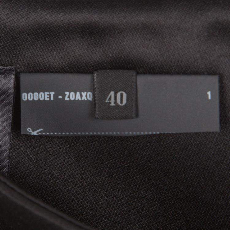 Pre Owned Prada Olive Green Satin Contrast Waist A-Line Skirt S