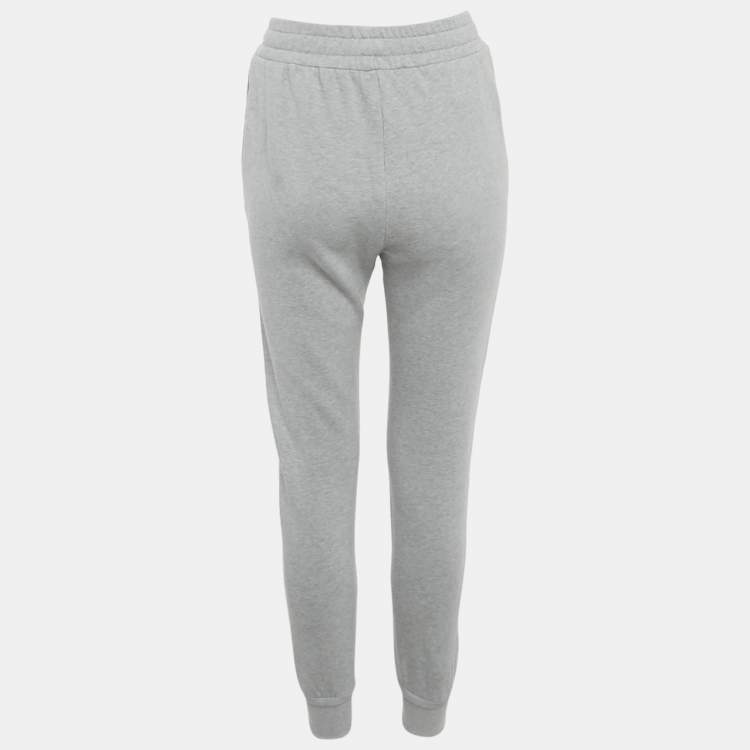 Pre Owned Prada Grey Cotton Triangle Applique Joggers XS