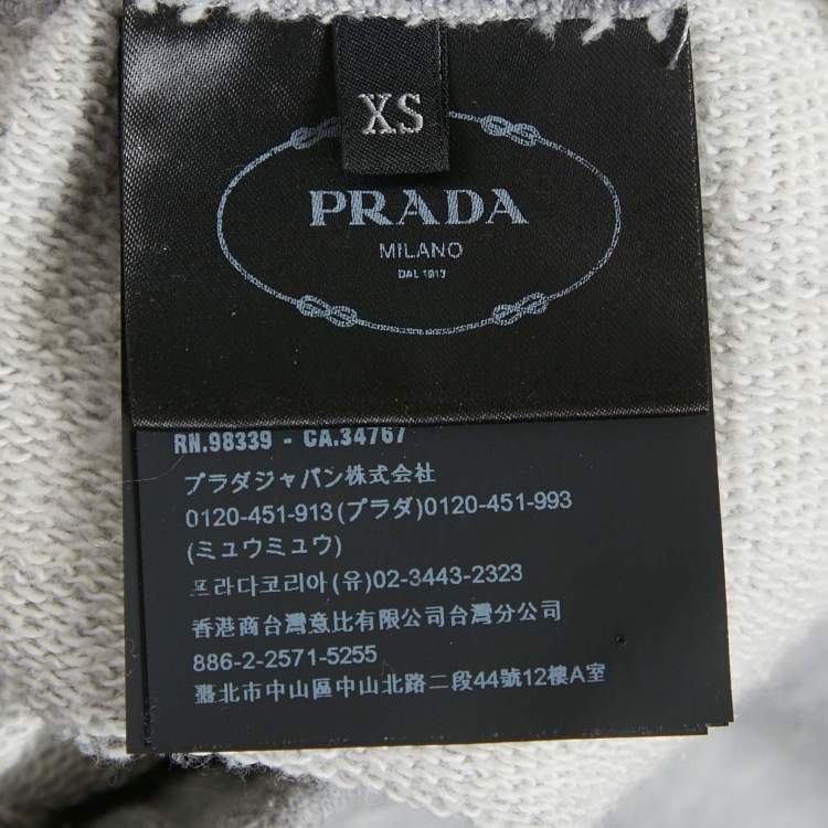 Pre Owned Prada Grey Cotton Triangle Applique Joggers XS