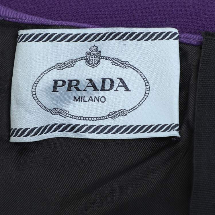 مملوكة مسبقًا Prada Purple Virgin Wool Flare Midi Dress S