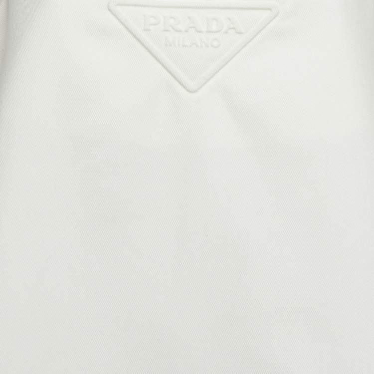 Pre Owned Prada White Denim Sleeveless Oversized Mini Dress L