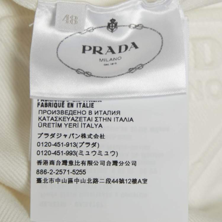 Pre Owned Prada White Denim Sleeveless Oversized Mini Dress L