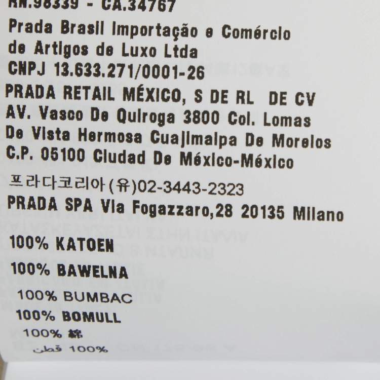 Pre Owned Prada White Denim Sleeveless Oversized Mini Dress L