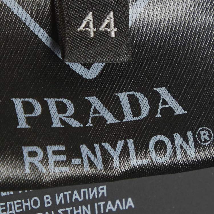 Pre Owned Prada Black Re-Nylon Enamel Triangle Logo Detail Bralette M