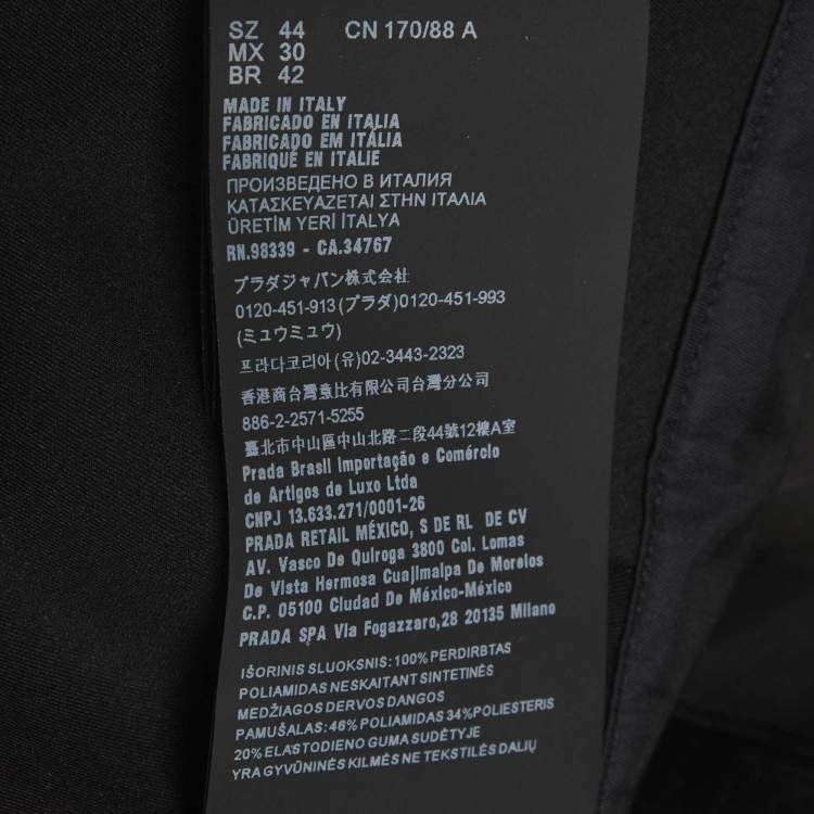 Pre Owned Prada Black Re-Nylon Enamel Triangle Logo Detail Bralette M