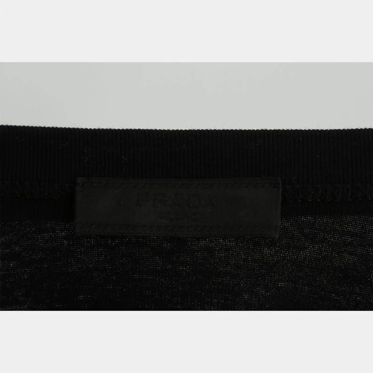 مملوكة مسبقًا Prada Black Cotton Ribbed Knit Jersey Tank Top