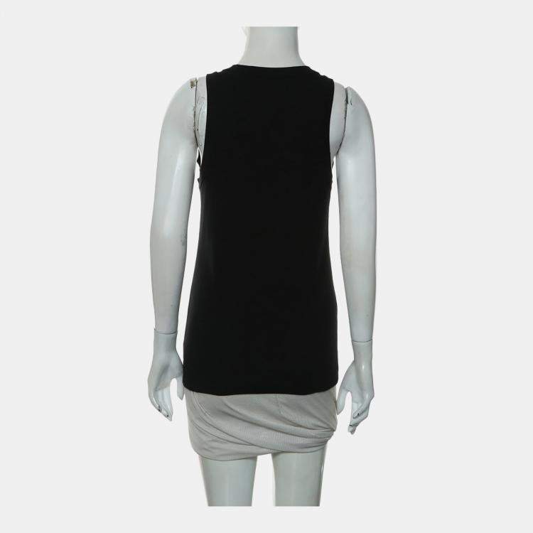 مملوكة مسبقًا Prada Black Cotton Ribbed Knit Jersey Tank Top