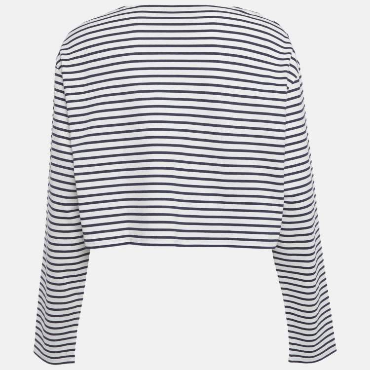 Pre Owned Prada Blue/Red Striped Jersey Long Sleeve T-Shirt M