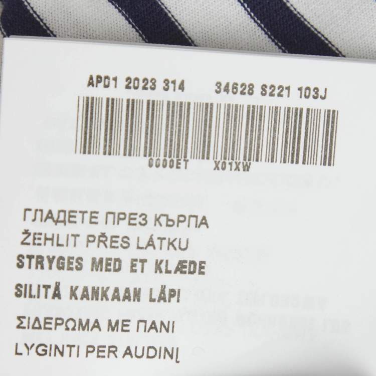 Pre Owned Prada Blue/Red Striped Jersey Long Sleeve T-Shirt M