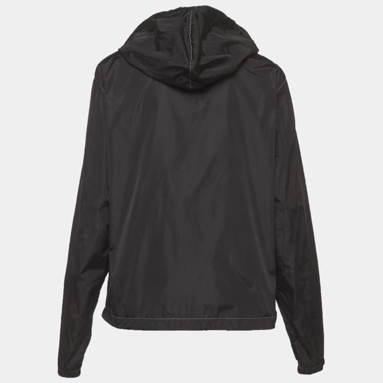 مملوكة مسبقًا جاكيت برادا نايلون أسود مقاس كبير (لارج)