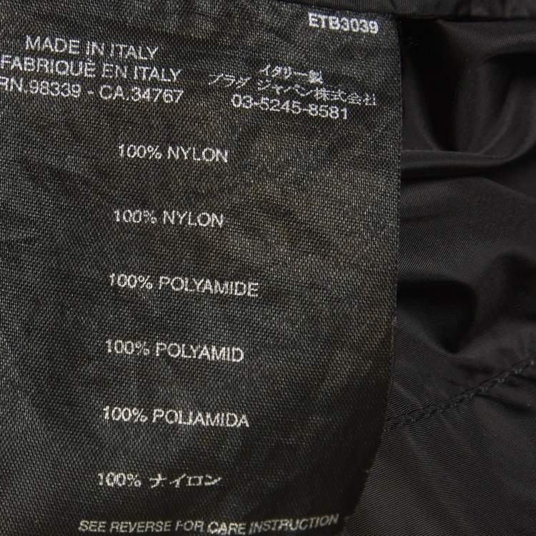 مملوكة مسبقًا جاكيت برادا نايلون أسود مقاس كبير (لارج)