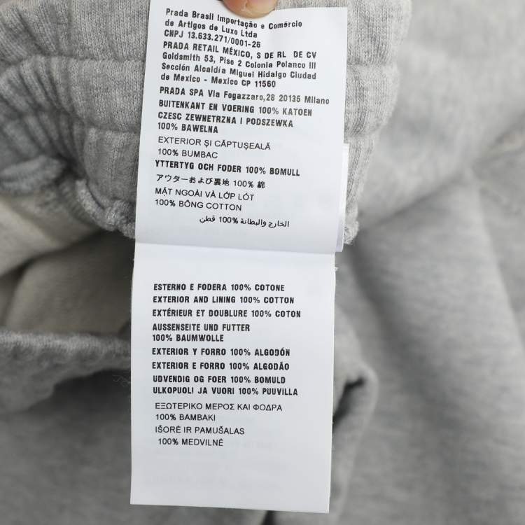 Pre Owned Prada Grey Jersey Jogger M