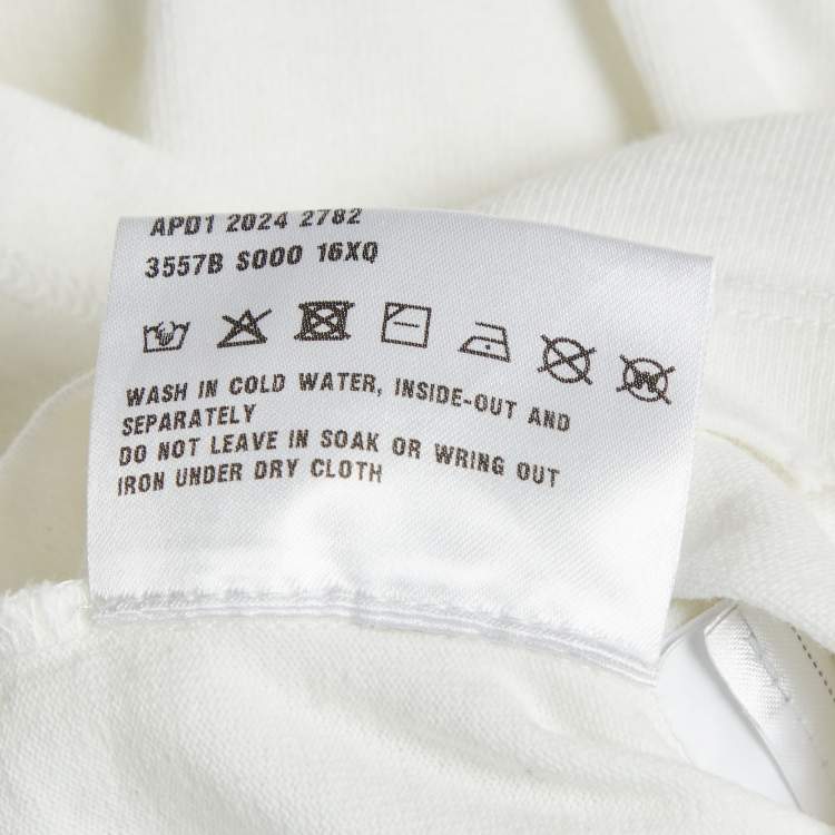 Pre Owned Prada White Logo Print Jersey T-Shirt M