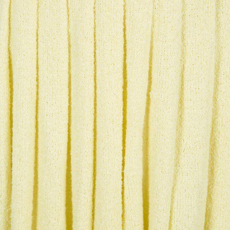 Pre Owned Prada Yellow Pleated Terry Cloth Skirt M