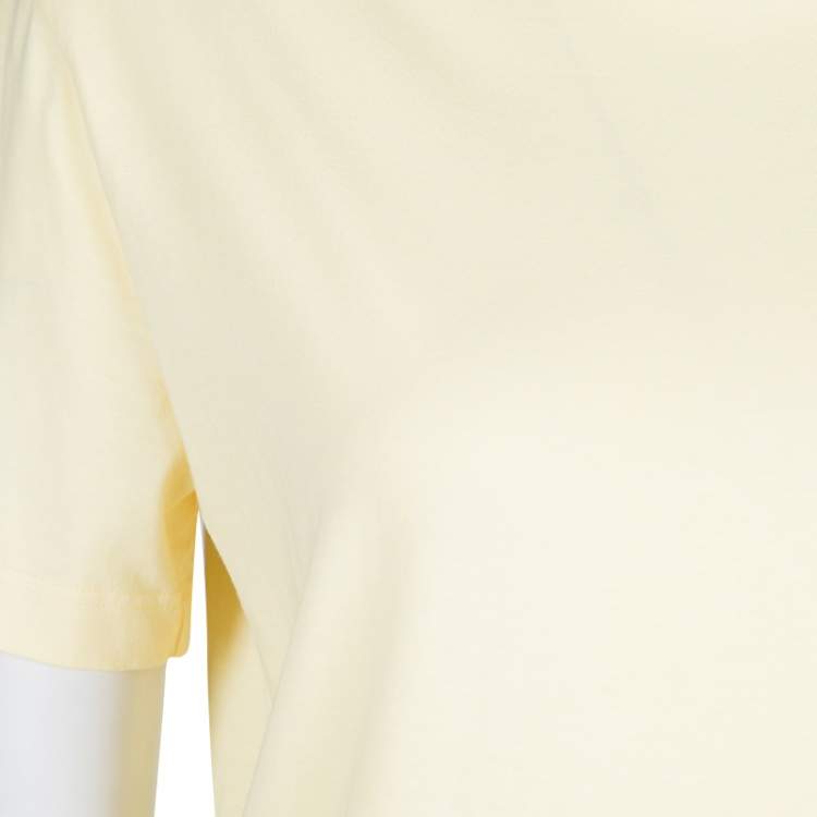 Pre Owned Prada Yellow Cotton Jersey Short Sleeve Crew Neck T-Shirt S