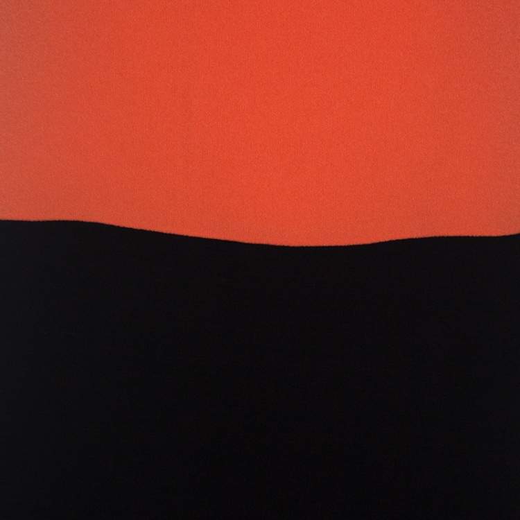 Pre Owned Prada Colorblock Crepe Sleeveless Midi Dress M