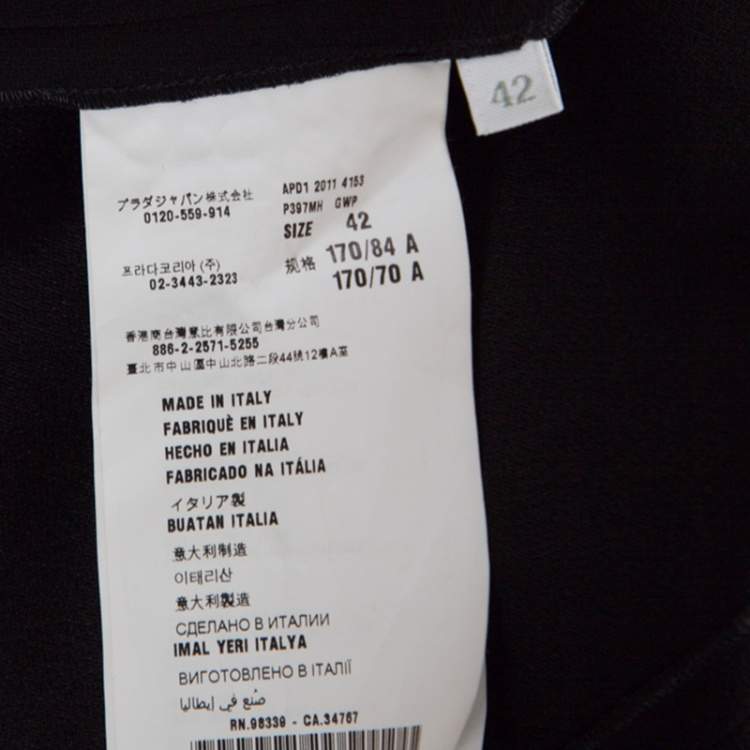 Pre Owned Prada Colorblock Crepe Sleeveless Midi Dress M