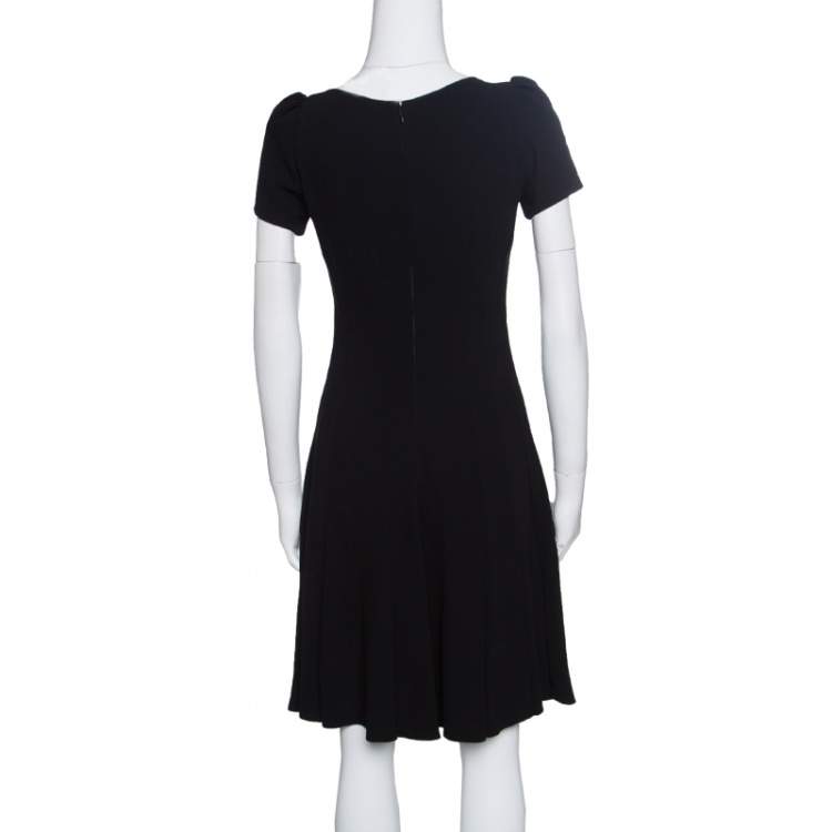 Pre Owned Prada Black Crepe Paneled Dress S