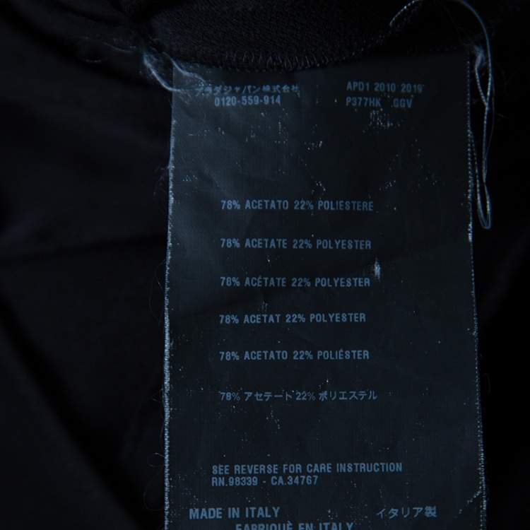 Pre Owned Prada Black Crepe Paneled Dress S