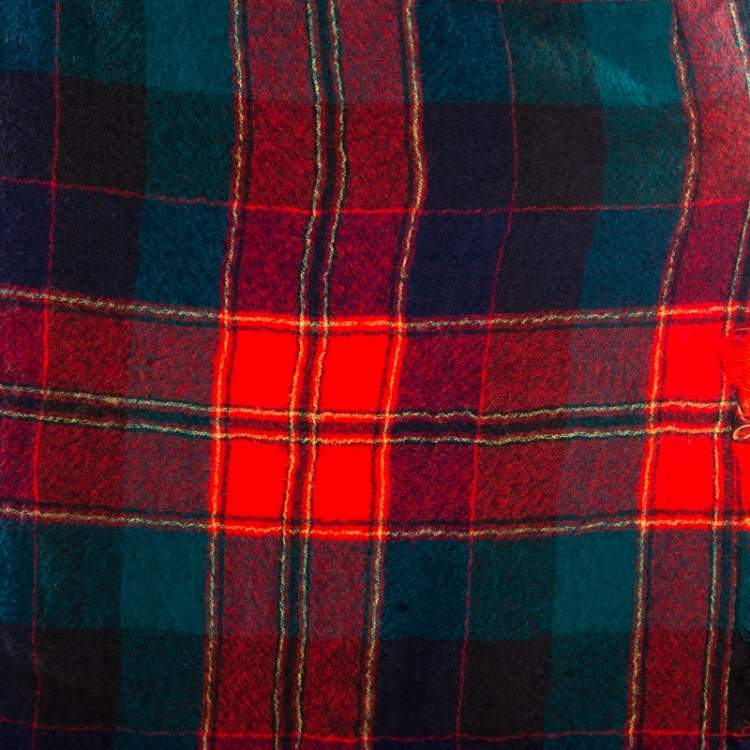 Pre Owned Prada Multicolor Tartan Plaid Pleated Wrap mini Skirt S