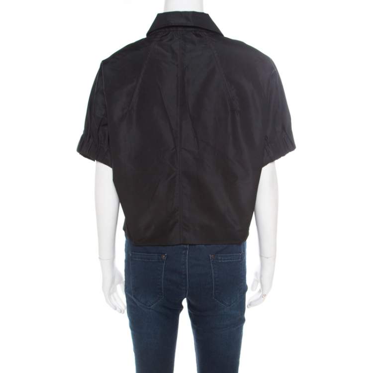 Pre Owned Prada Black Double Breasted Jacket Style Shirt L