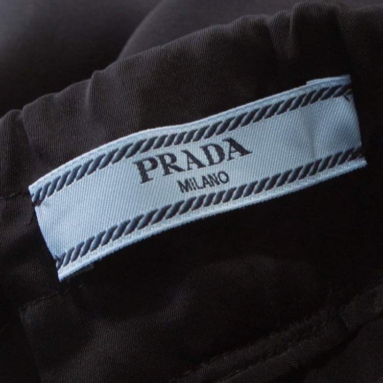 Pre Owned Prada Black Satin Drawstring Detail Jogger Pants S