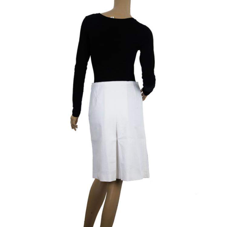 Pre Owned Prada Single Box Pleat Skirt S 