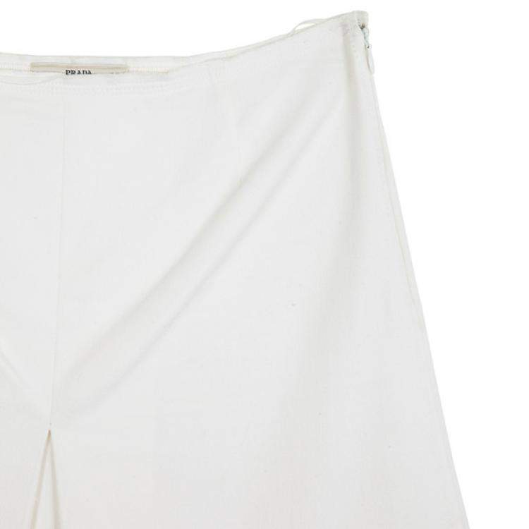 Pre Owned Prada Single Box Pleat Skirt S 