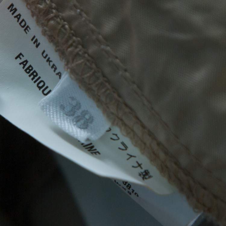 Pre Owned Prada Beige Silky Zip Detail Cargo Pants S