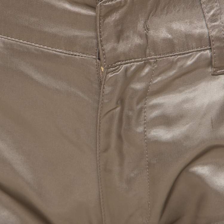 Pre Owned Prada Beige Silky Zip Detail Cargo Pants S