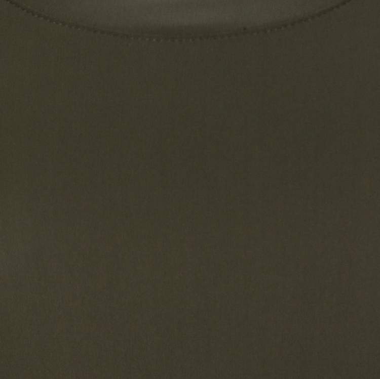 Pre Owned Prada Olive Green Silk Blend Pocket Detail Long Sleeve Top XS