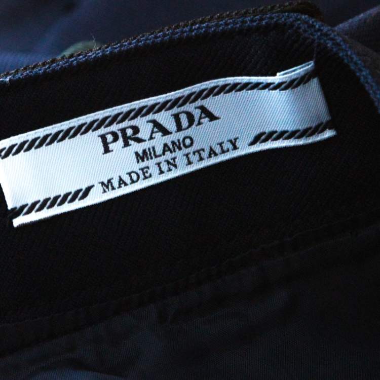 Pre Owned Prada Colorblock Patch Pocket Detail Mini Skirt S