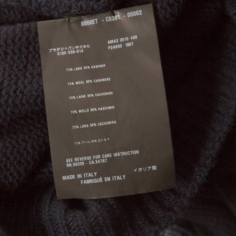 مملوكة مسبقًا Prada Navy Blue Wool & Cashmere Knit Sweater S