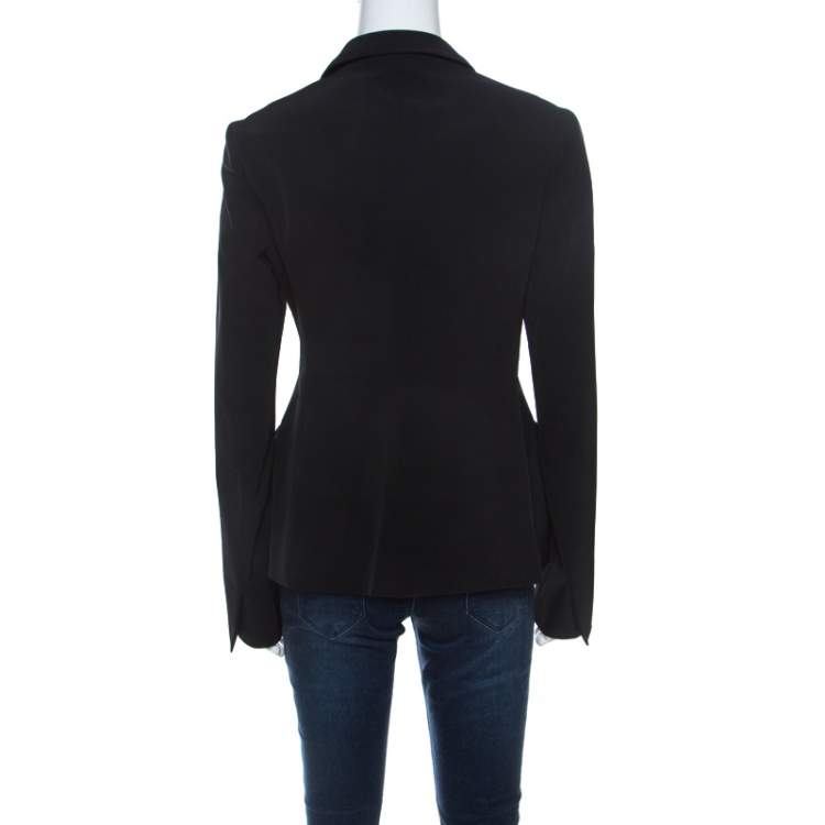 Pre Owned Prada Black Techno Stretch Knit Classic Fit Tailored Jacket M 