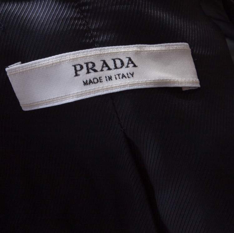 Pre Owned Prada Black Techno Stretch Knit Classic Fit Tailored Jacket M 