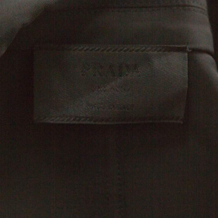 Pre Owned Prada Black Stretch Hidden Velcro Closure Detail Blazer M