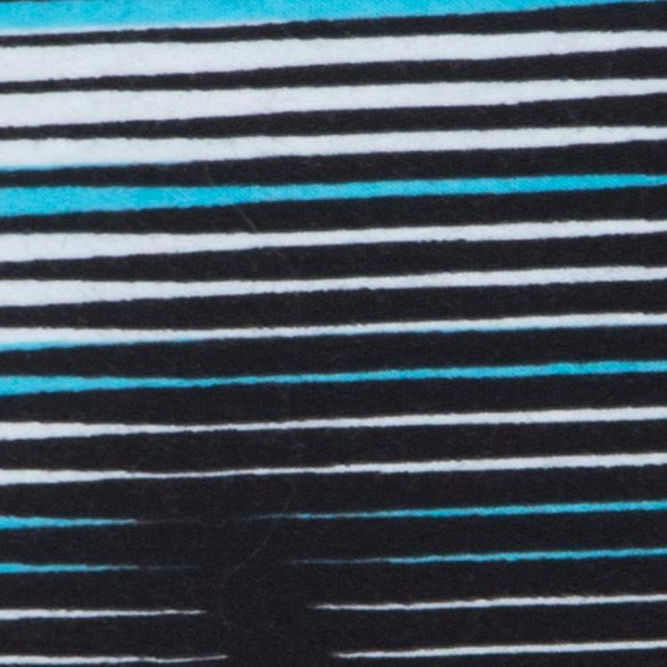 Pre Owned Prada Multicolor Stripes And Eye Print Cotton Long Sleeve T-Shirt XS