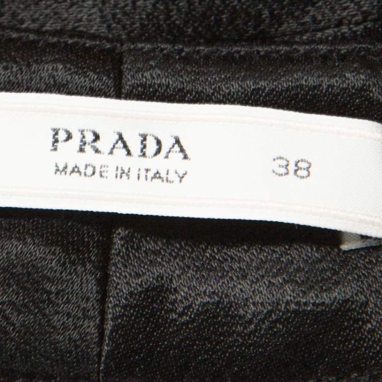 Pre Owned Prada Black Silk Blend Tapered Trousers S 